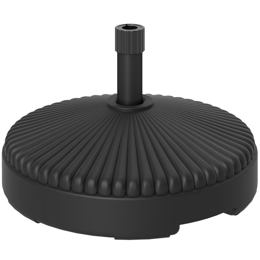 Outsunny Garden Parasol Base Holder, 28kg Sand Filled, 23kg Water Filled, Sun Umbrella Base, Ø55 x 30H cm Black