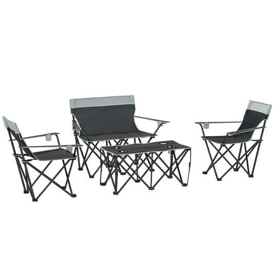 Outsunny Four-Piece Portable Picnic Table Set - Grey