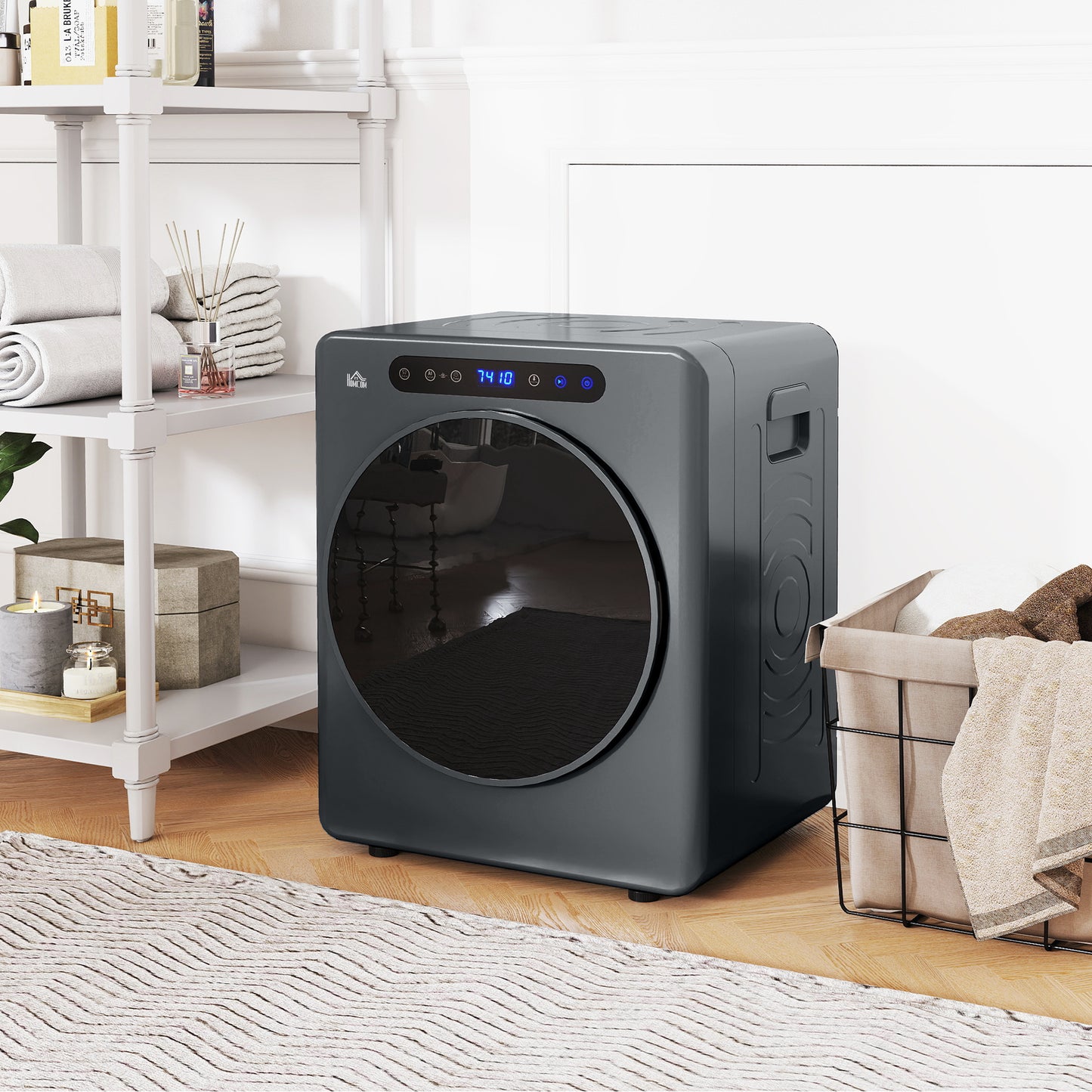 HOMCOM 4kg Compact 40-60℃  Tumble Dryer - Grey