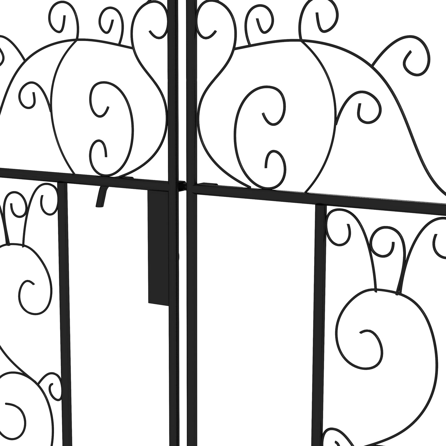 Outsunny Outdoor Garden Arch with Double Gates, Metal Arbor for Climbing Plants, 125L x 38W x 227H cm, Black