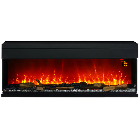 HOMCOM 50inch Media Electric Fireplace Wall Mounted 1800W Black