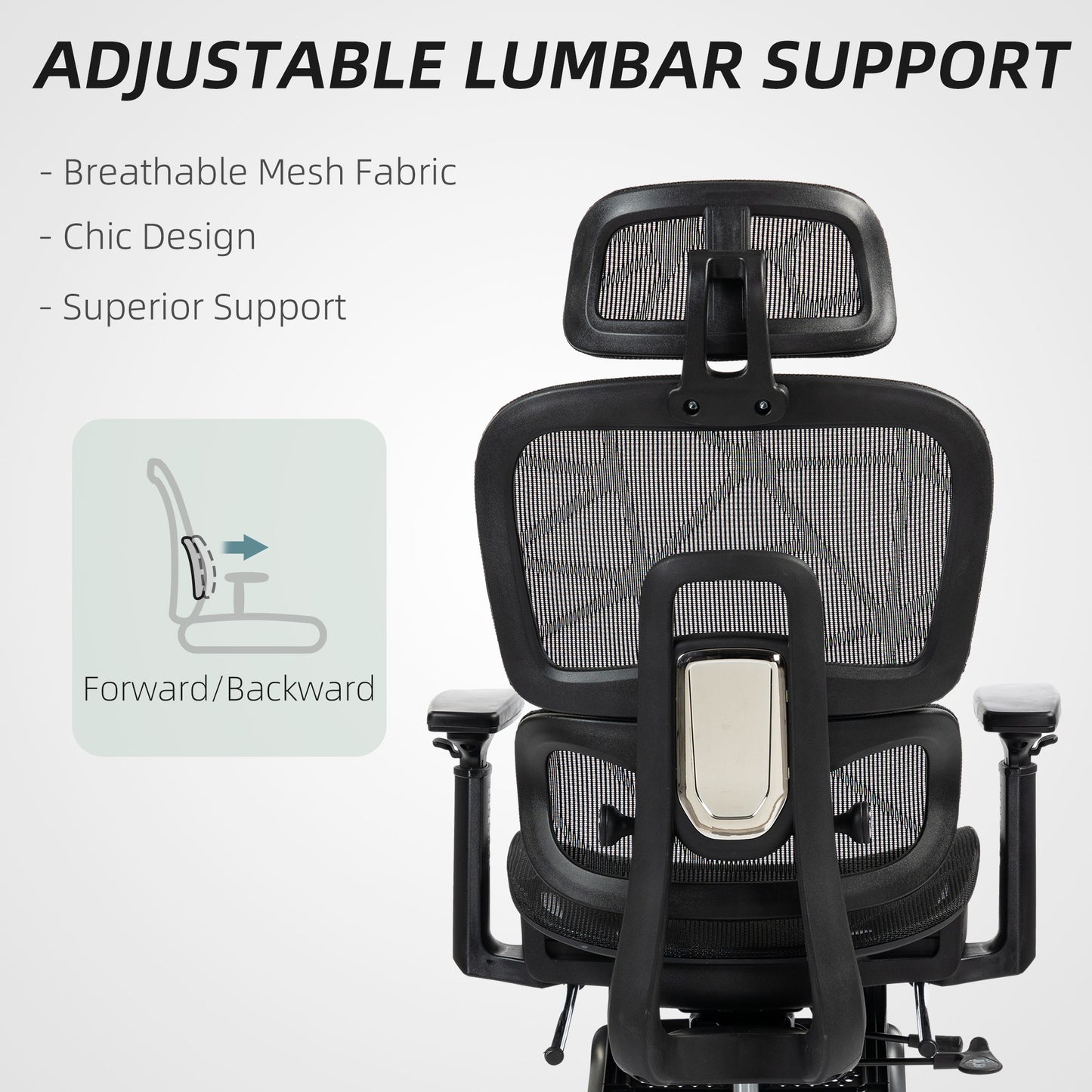 HOMCOM Executive Office Chair with Reclining Function, Headrest, Footrest Black