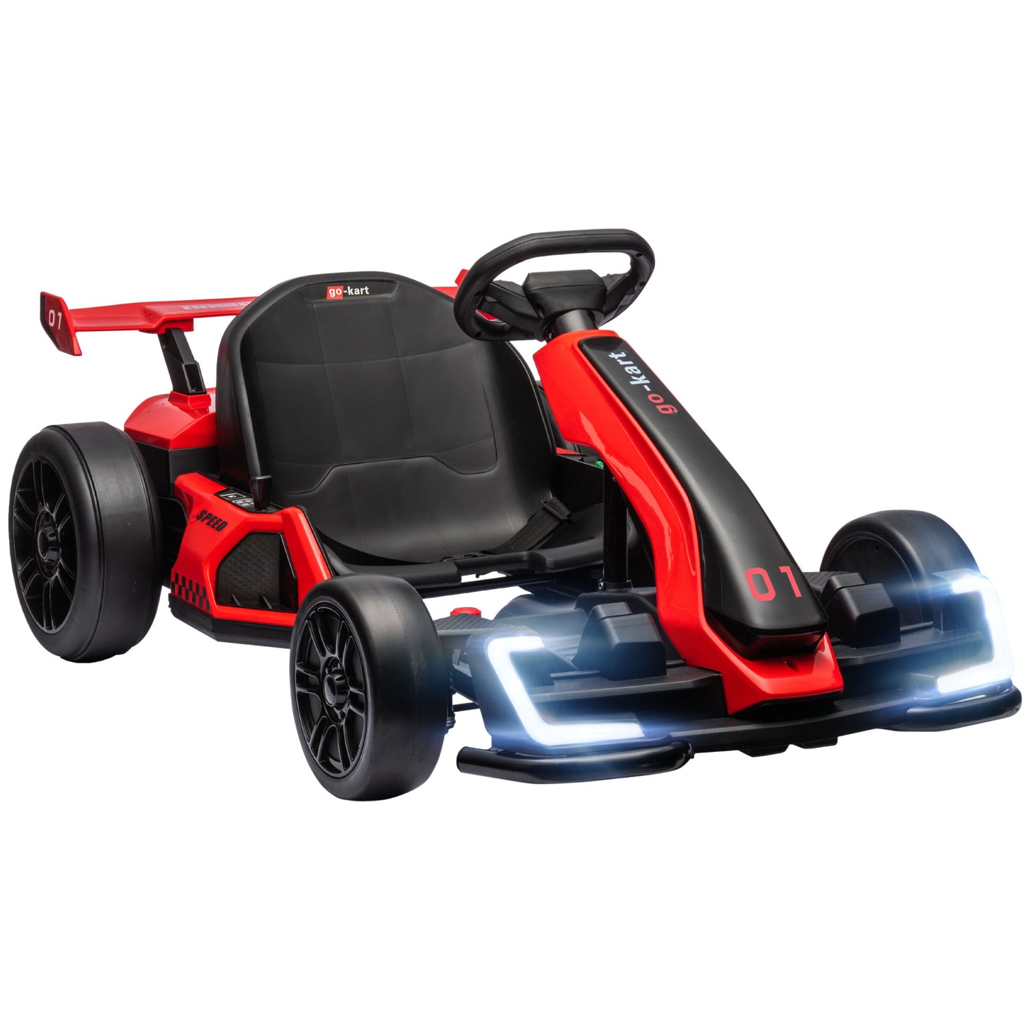HOMCOM 24V Electric Go Kart for Kids with Adjustable Seat for 6-12