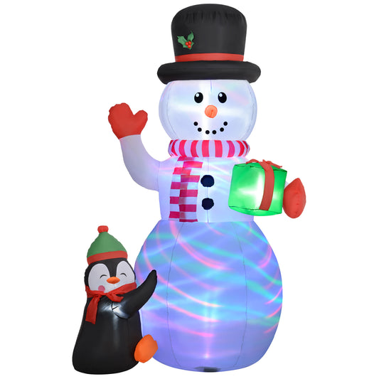 Outsunny 8ft Inflatable Christmas Snowman, with Accessories