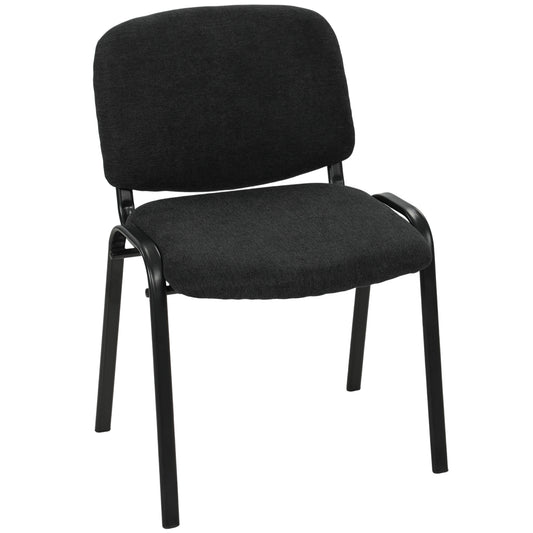 HOMCOM Meeting Chair, Stackable Ergonomic Office Chair with Padded Seat, Curved Backrest for Conference Room, Black