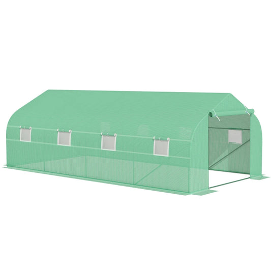 Outsunny Walk in Polytunnel Greenhouse,  6 x 3 m - Green