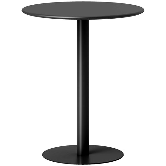 HOMCOM Dining Table, Round Kitchen Table with Steel Base for Living Room, Dining Room, 60 x 60 x 72cm, Black