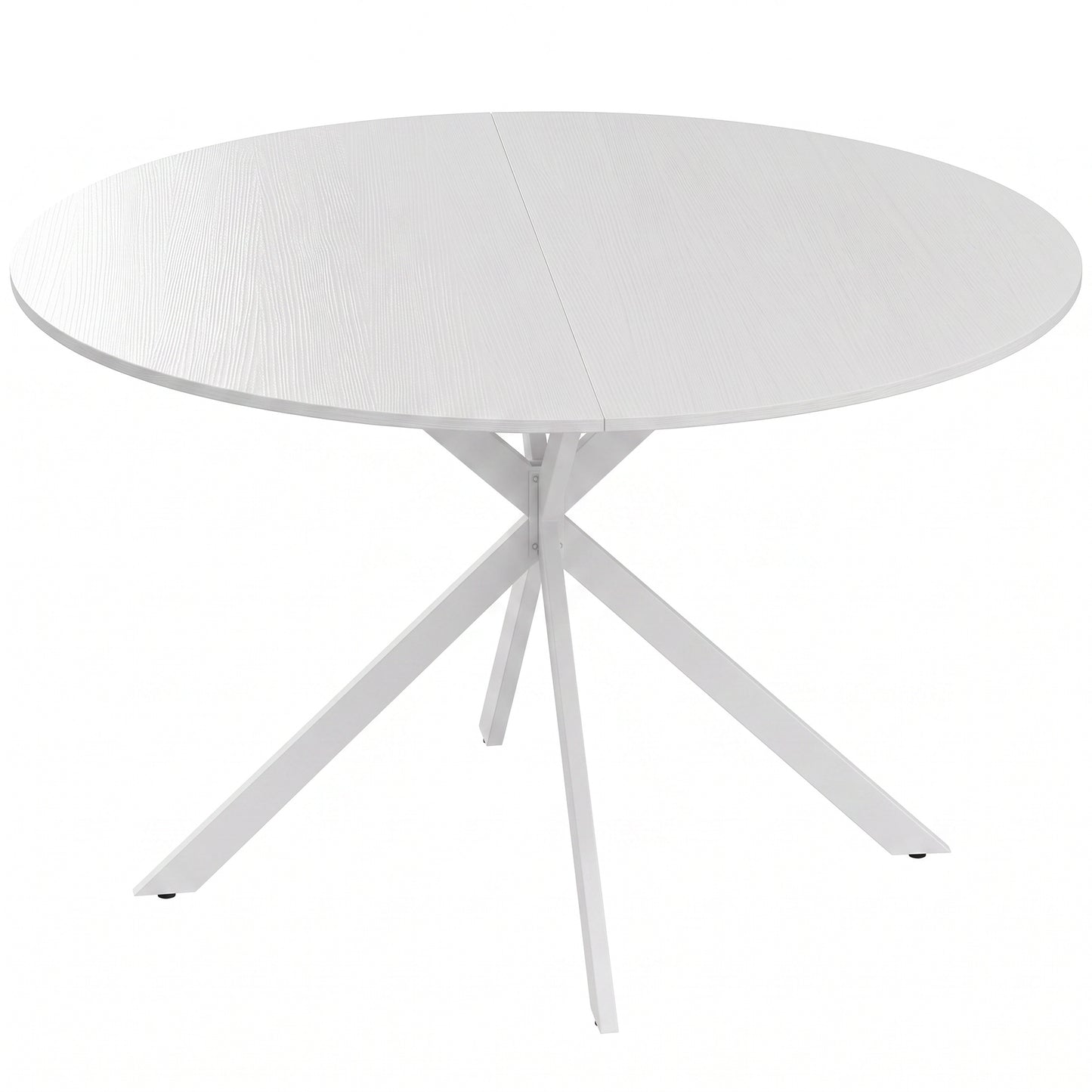 HOMCOM Dining Table for 4, 120 cm Industrial Kitchen Table with Wood Effect Tabletop and Steel Legs, White
