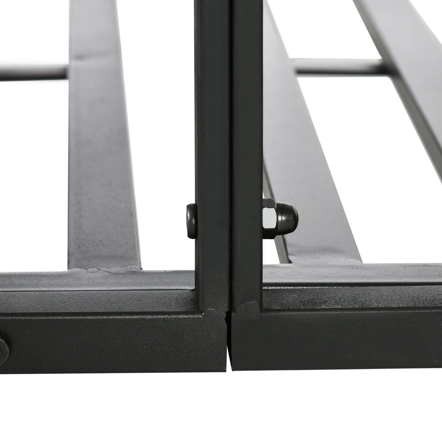 Outsunny 184cm Metal Arch Garden Garden Bridge, Safety Siderails, Arc Footbridge for Garden Creek, Stream, Pond, Black