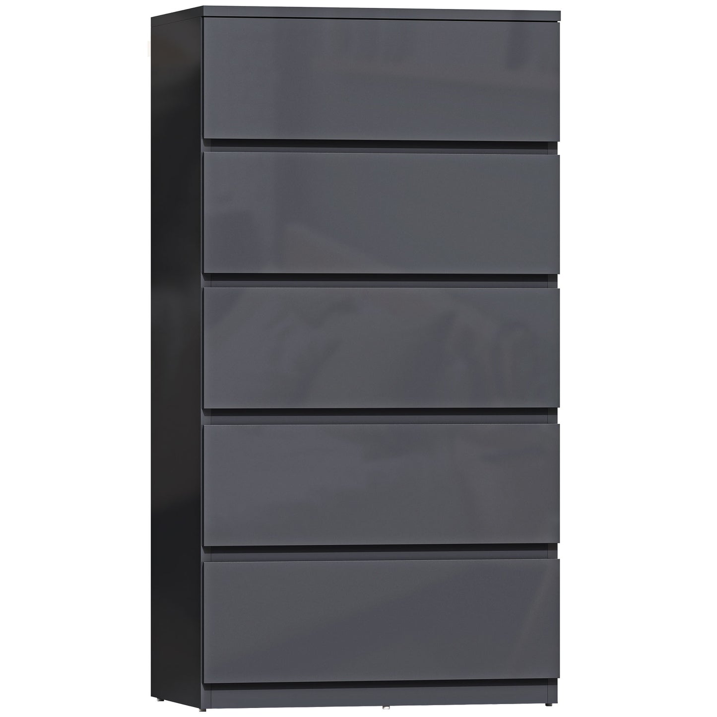 HOMCOM Chest of Drawers, 5-Drawer Cabinets, Modern Dresser, Storage Drawer Unit for Bedroom