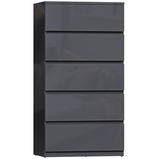 HOMCOM Chest of Drawers, 5-Drawer Cabinets, Modern Dresser, Storage Drawer Unit for Bedroom
