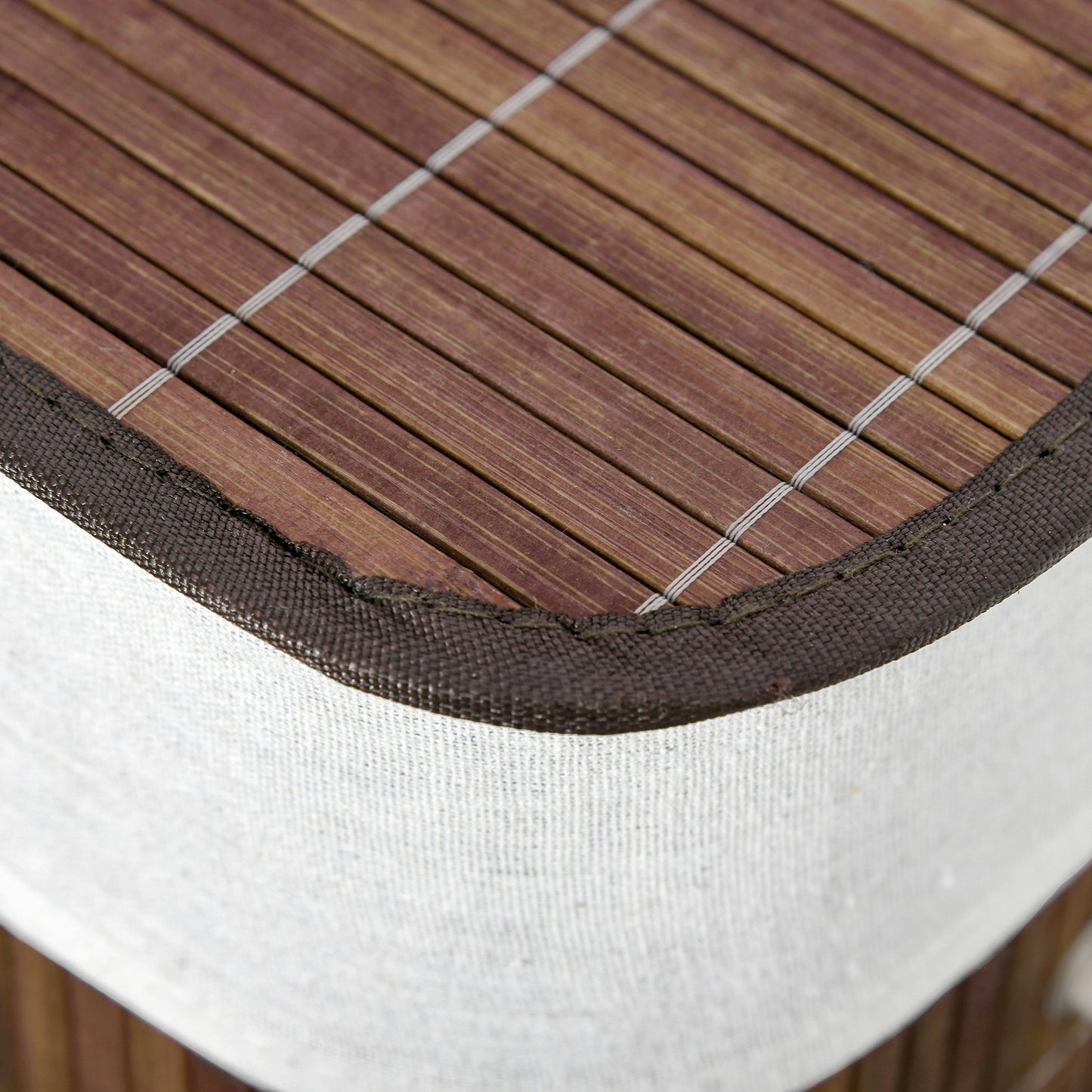 HOMCOM 100L 2-Section Laundry Hamper with Lid - Brown