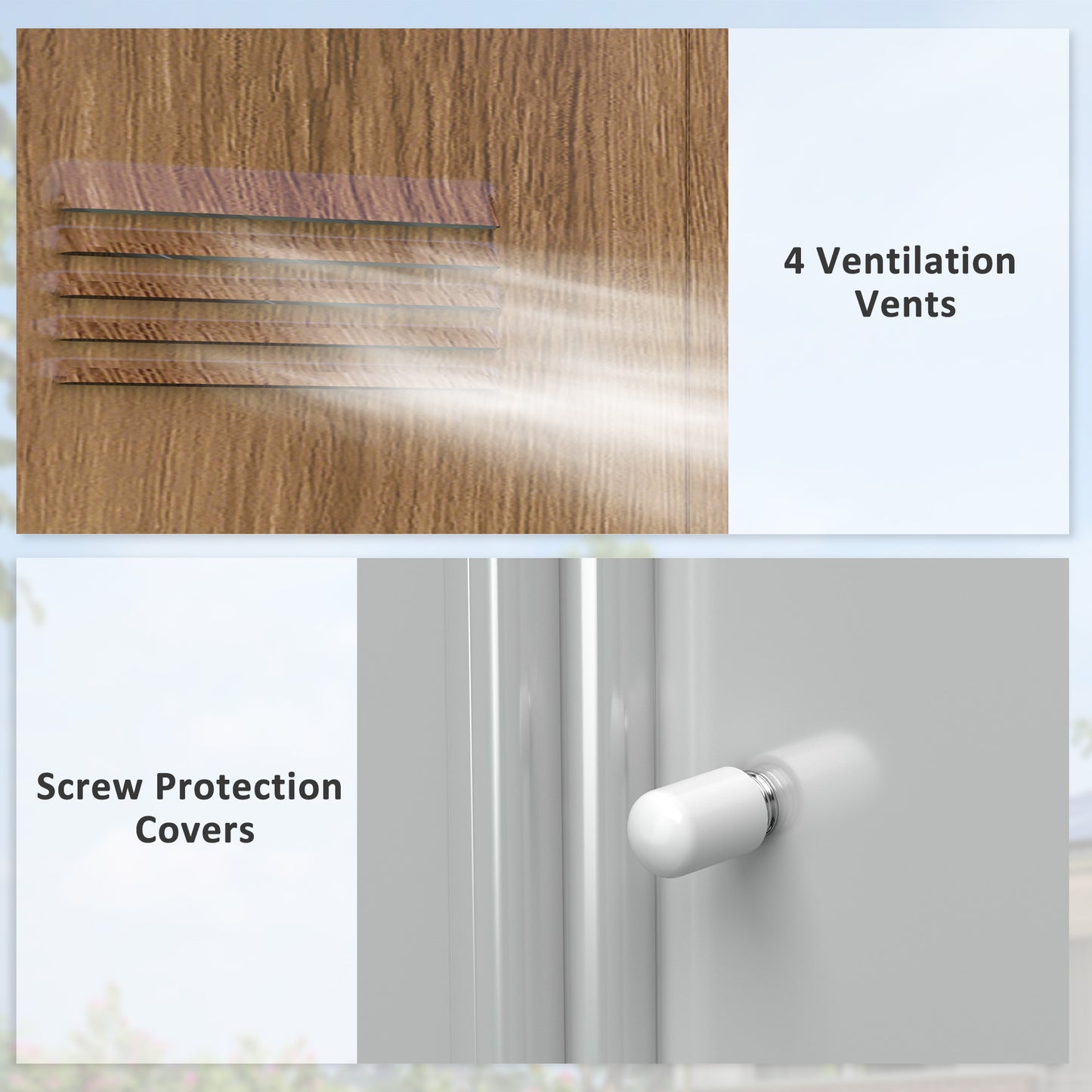 Outsunny 6.5 x 3.5ft Metal Garden Storage Shed - Wood-Effect