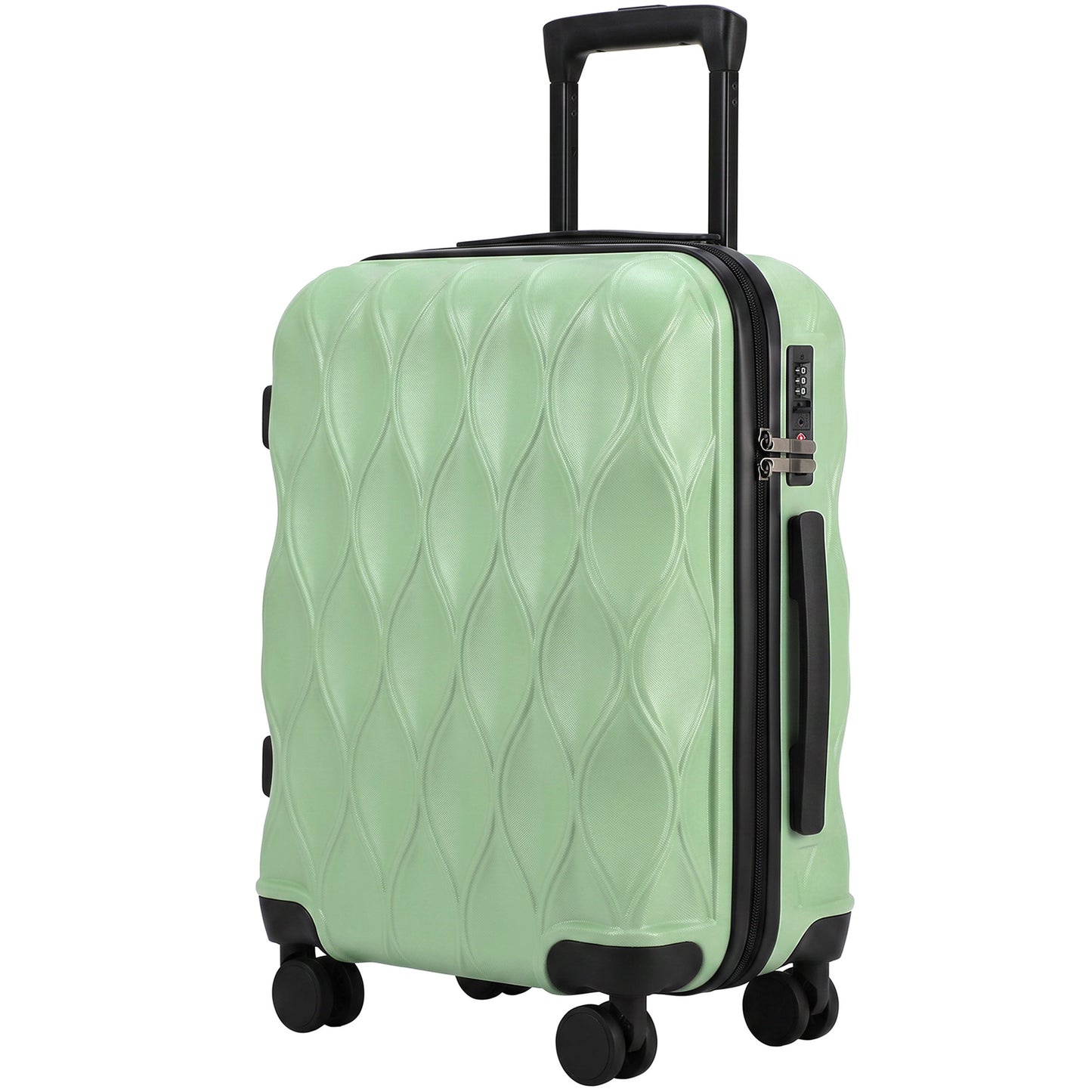 HOMCOM 20Inch Suitcase, ABS Hard Shell Carry On Luggage with TSA Lock, Spinner Wheels, Telescopic Handle, Green