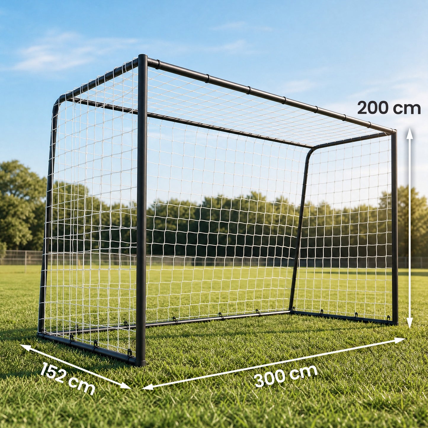 SPORTNOW Football Goal, 10 x 6.5ft Football Net with Ground Stakes and Metal Frame, Training Equipment for Indoor Outdoor Play