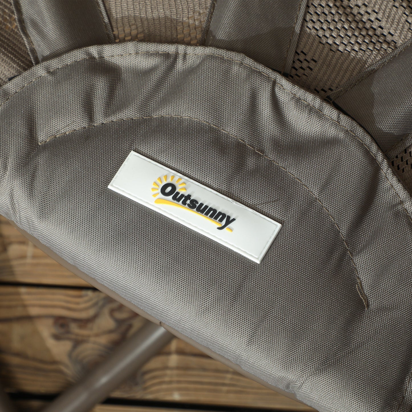 Outsunny Swivel Egg Chair w/ Cushions, Foldable Basket Seat & Metal Frame, Indoor/Outdoor, Sand Brown