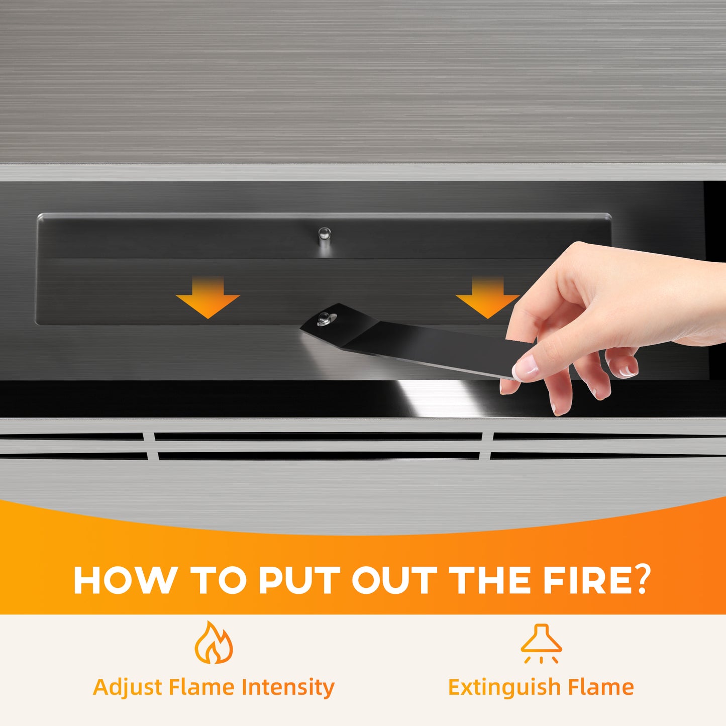 HOMCOM Stainless Steel Ethanol Fireplace Insert, Bioethanol Burner, 0.9L Volume, Silver