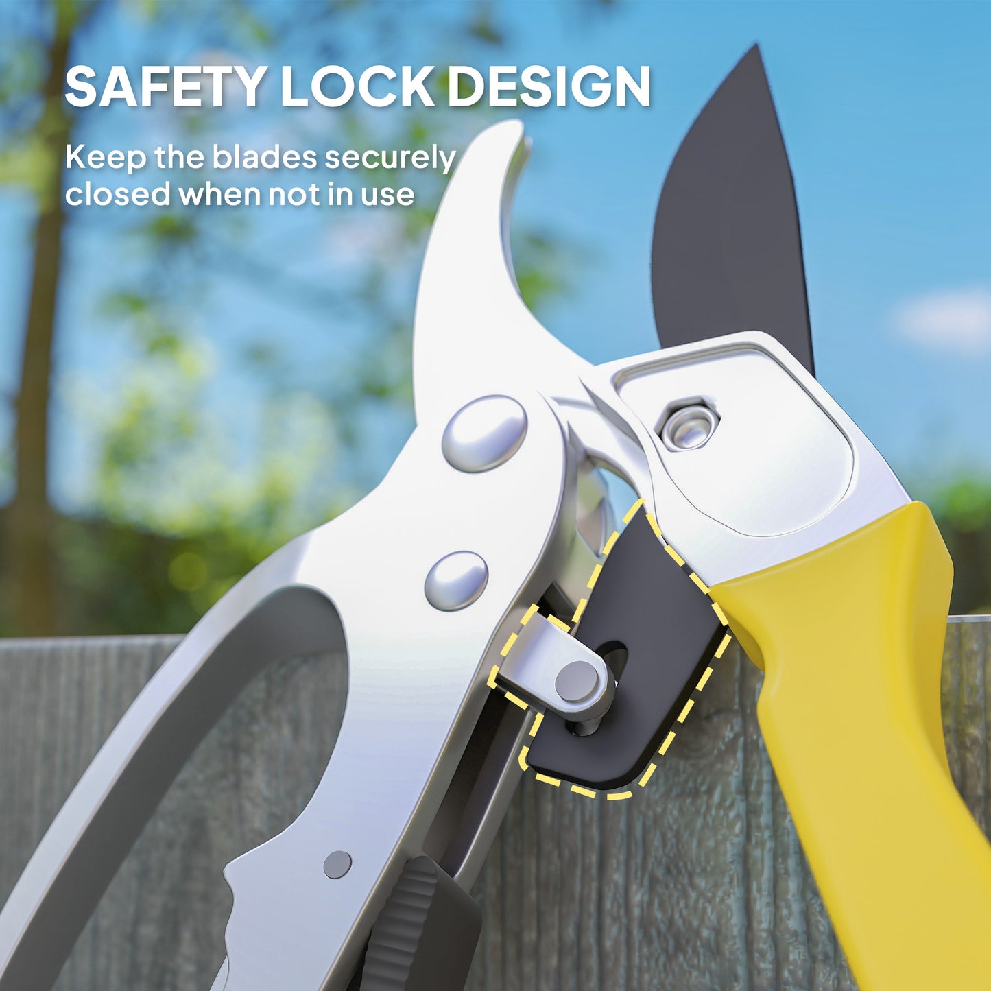 Outsunny Garden Secateurs, Heavy Duty Pruning Shears with SK5 Blade, Bypass Pruners, Safety Lock, Non-Slip Handles, Ergonomic, Green
