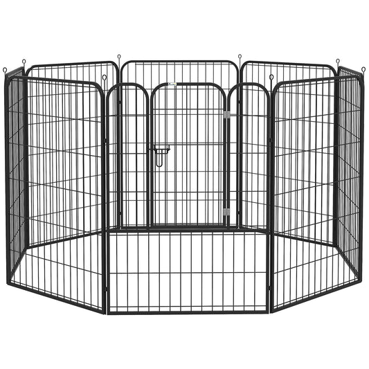 PawHut 4 Sizes Dog Pens Pet Puppy PlayPen Rabbit Puppy Cage Folding Run Fence Garden Metal Hutch