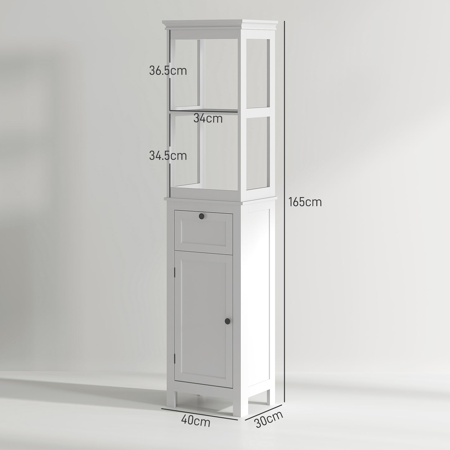 HOMCOM Tall Bathroom Cabinet, Slim Bathroom Storage Cabinet