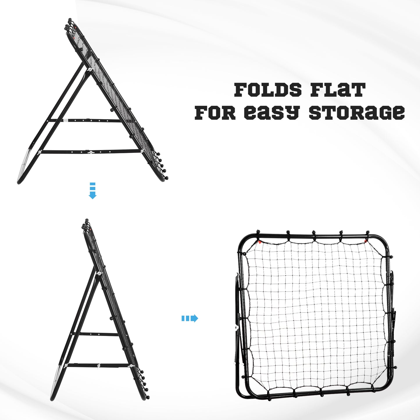 HOMCOM Rebounder Net Practise Kickback Goal for Teens Adults Softball Training Black