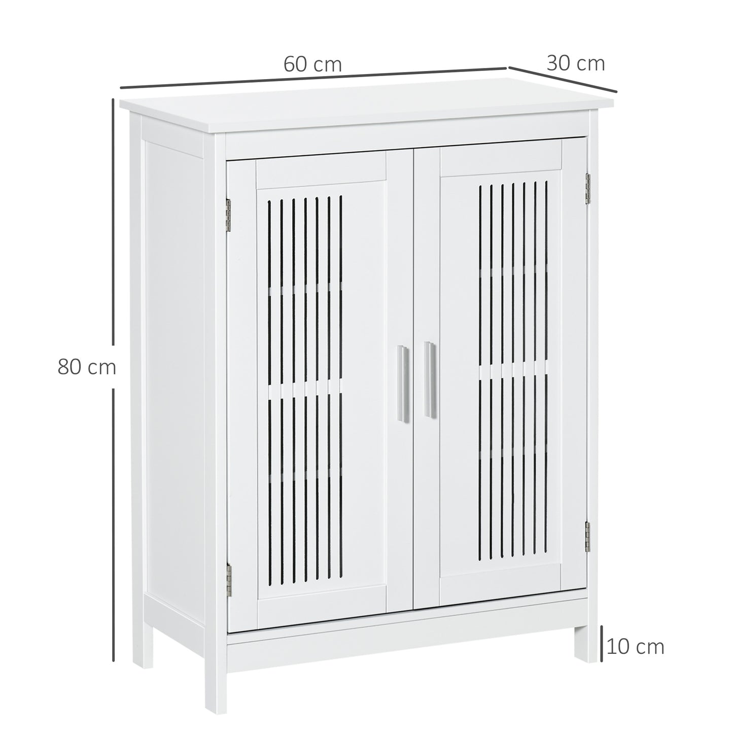 kleankin Modern Bathroom Floor Cabinet - White