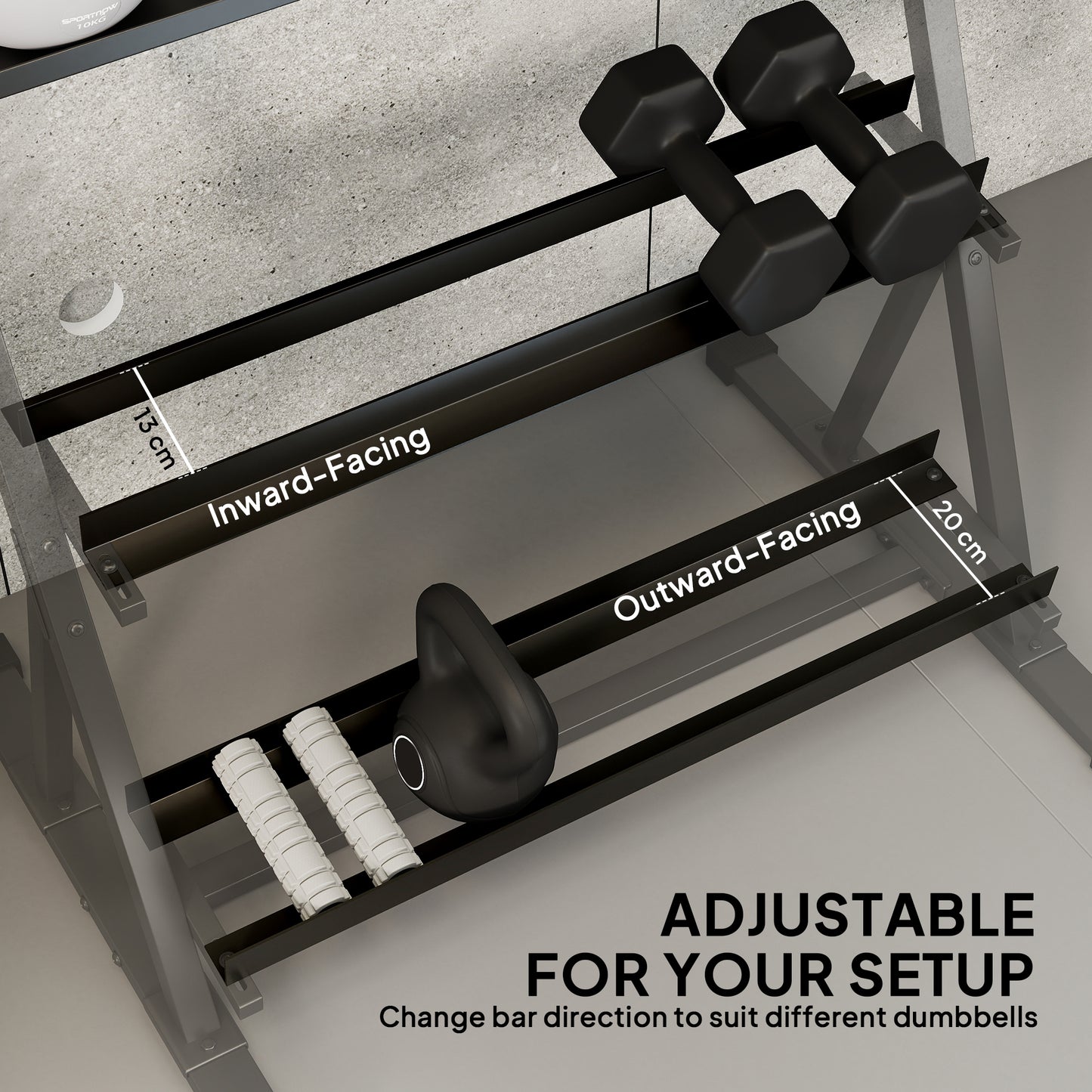 SPORTNOW 3-Tier Dumbbell Rack Heavy-Duty Home Gym 200KG