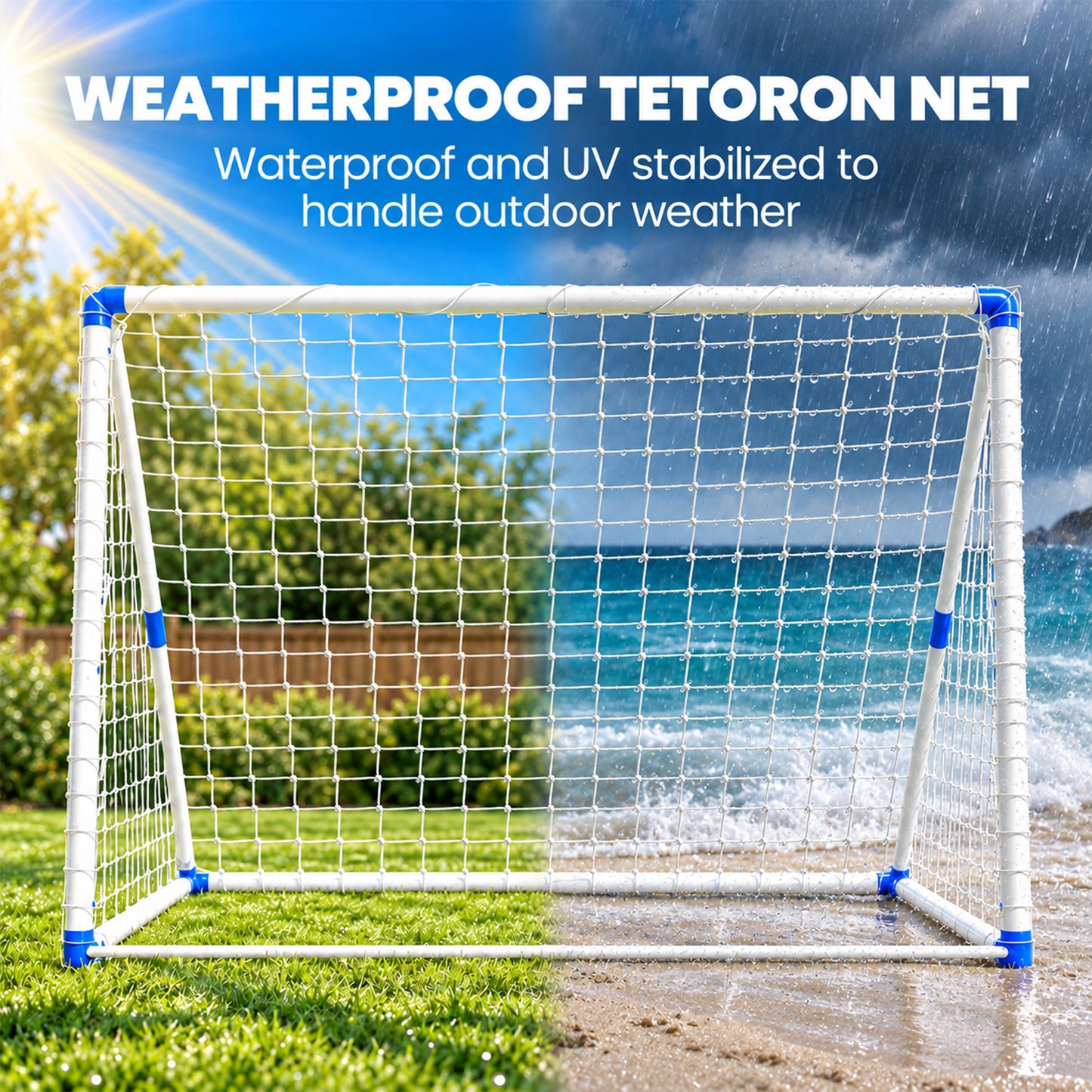 SPORTNOW Football Goal, 183 x 96 x 130 cm Foldable Practice Football Net with Ball Pump, Ground Stakes and PVC ball, White