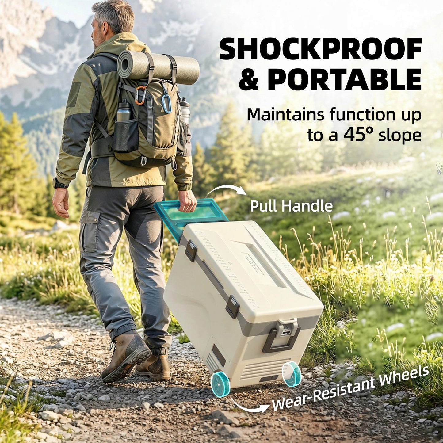 Outsunny 42.5L Compressor Car Fridge Freezer, Camping Refrigerator with App Control, 20c-20c