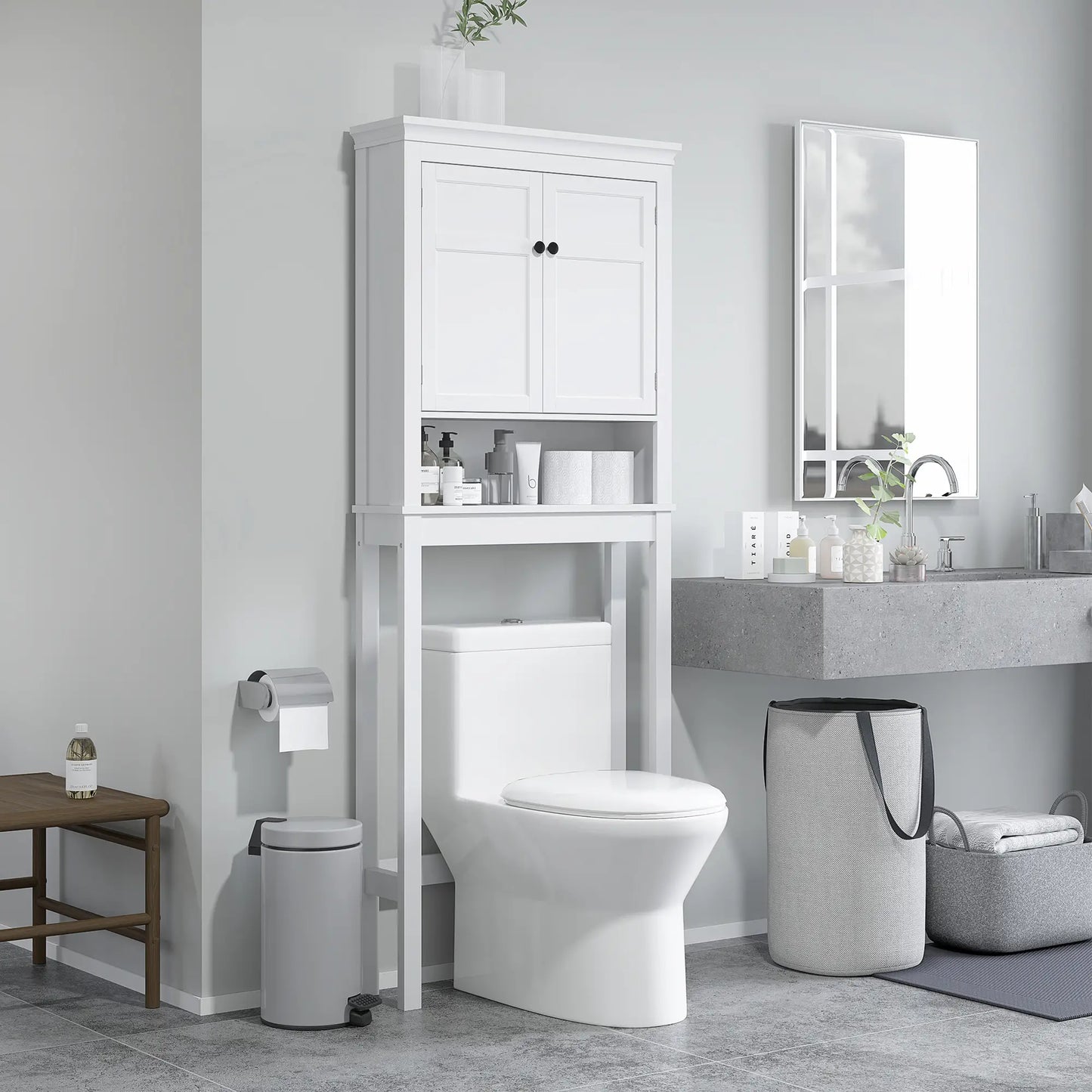 HOMCOM Over-Toilet/Appliance Storage Cabinet - White