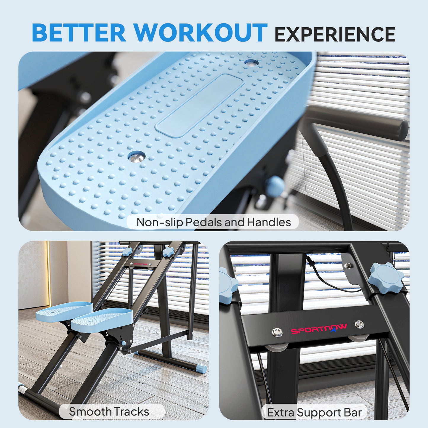 SPORTNOW Stair Stepper for Home Gym Exercise, Vertical Climber Machine with LCD Monitor & Adjustable Pedals for Workout