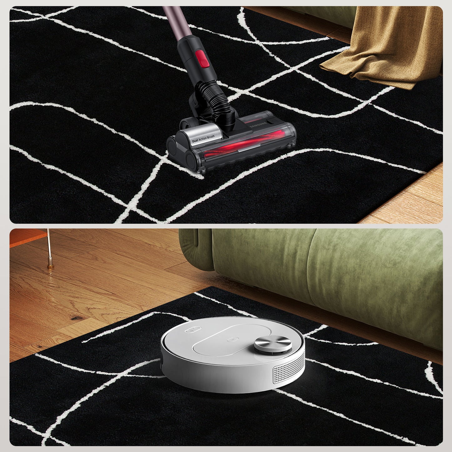 HOMCOM Fluffy Area Rug, Geometric Washable, Soft High Pile Carpet for Living Room, Bedroom, Dining, Office, 170 x 120 cm, Black