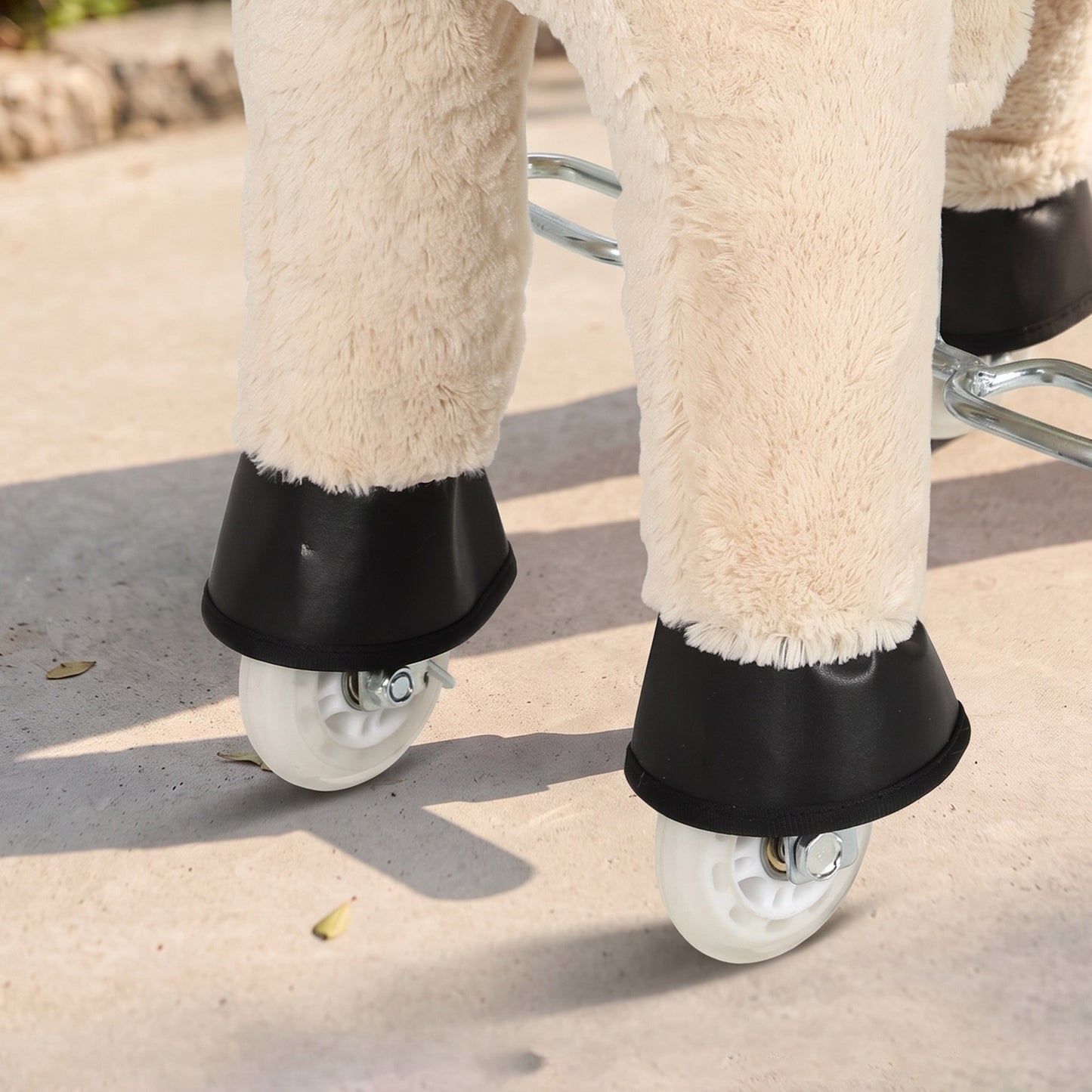 AIYAPLAY Ride on Horse Pedal Ride On Walking Horse Toy Rotatable Head Neighing Sound, Light Brown