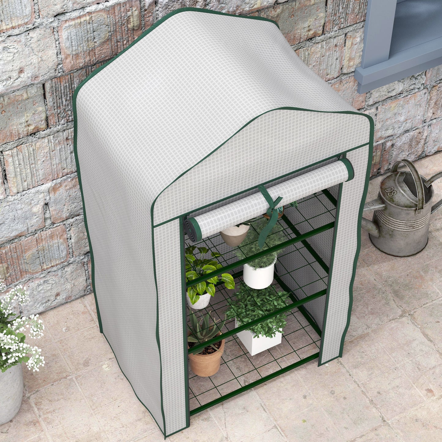 Outsunny Three-Tier Mini Greenhouse - White