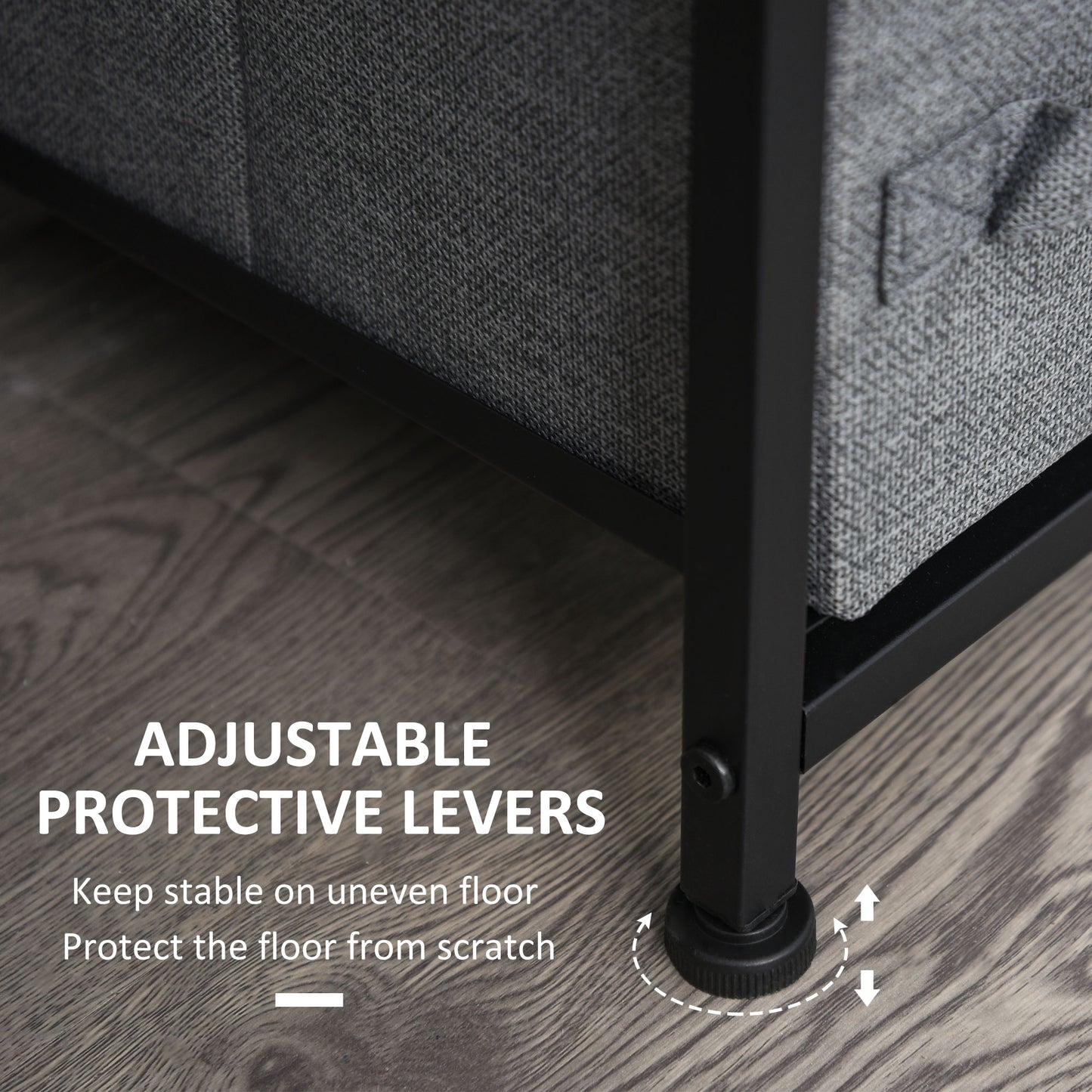 HOMCOM Chest of Drawers with 7 Drawers, Fabric Drawers Adjustable Feet Dark Grey