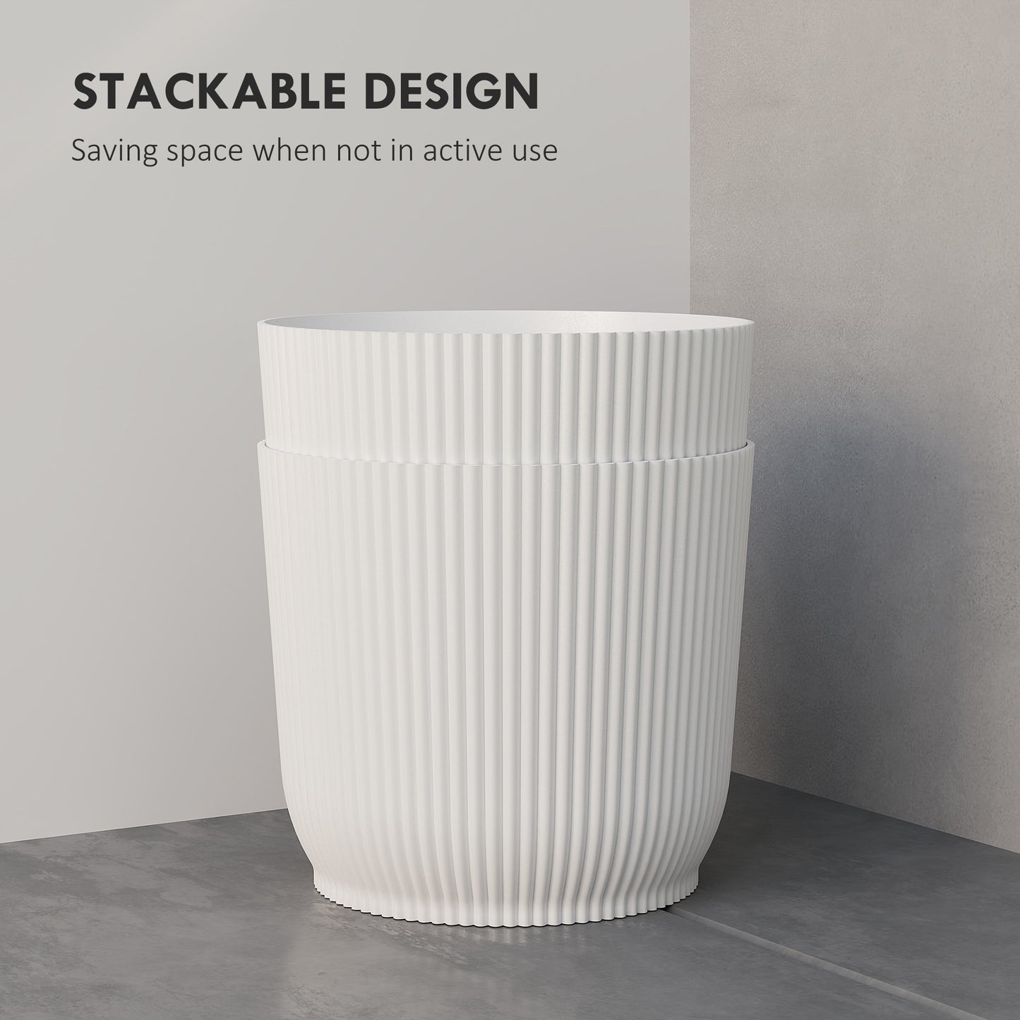 Outsunny Set of Two Ø22cm Planters - White