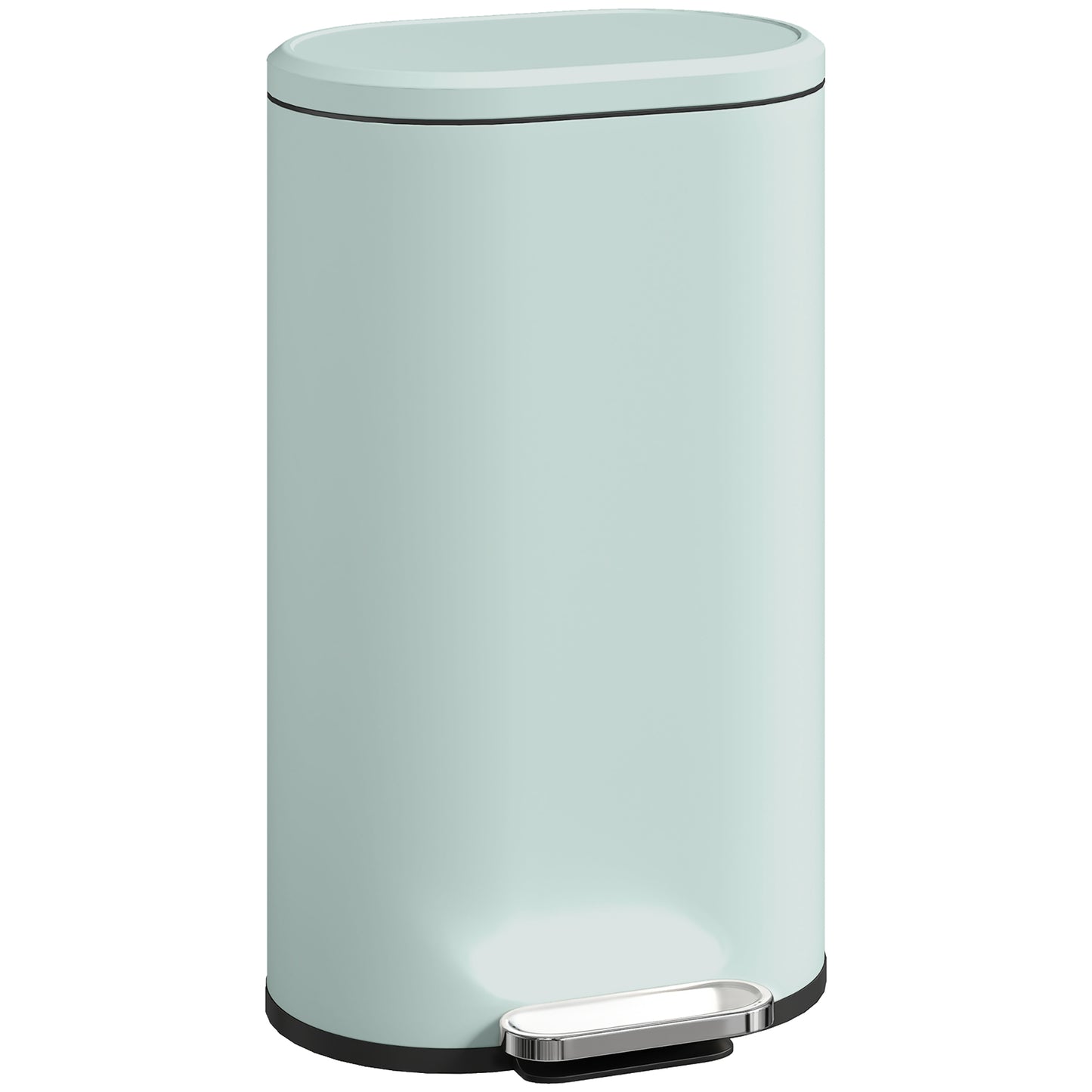 HOMCOM 30 L Modern Curved Kitchen Bin - Green