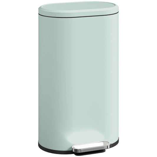 HOMCOM 30 L Modern Curved Kitchen Bin - Green