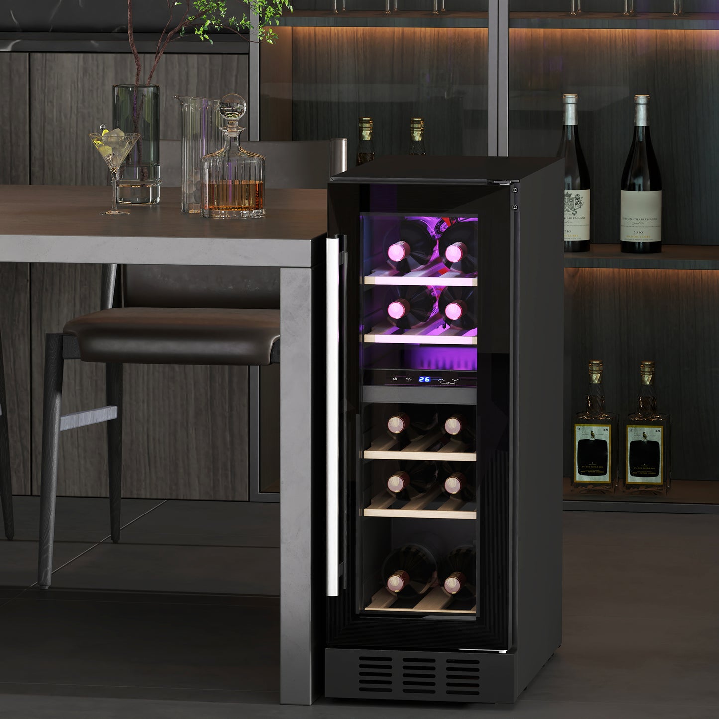 HOMCOM 16 Bottle Dual Zone 5-18°C Wine Fridge - Black