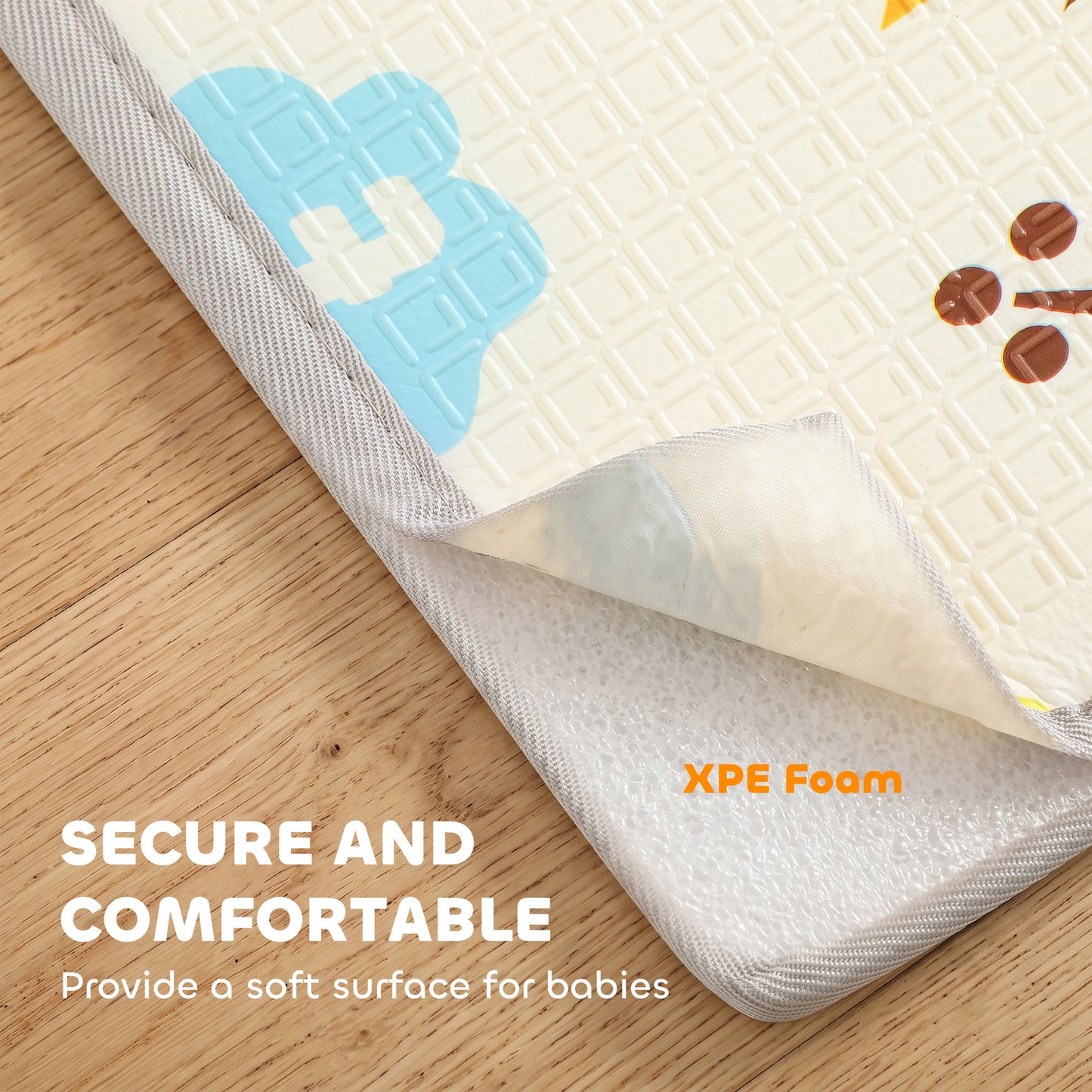 AIYAPLAY Foldable Reversible Baby Play Mat 200 x 180 cm, Waterproof, Non-Slip for Crawling and Learning, Tree & Forest Theme