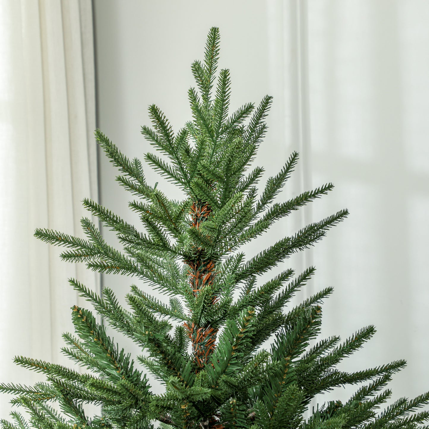 HOMCOM 6ft Artificial Christmas Tree with 2380 Tips, Metal Base, Realistic Hinged Xmas Tree, Easy to Assemble, Green