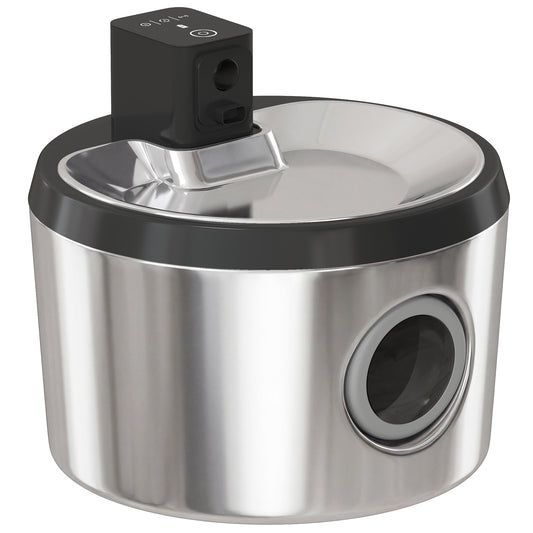 PawHut Wireless Cat Water Fountain for Drinking Stainless Steel, 4L/135oz Battery Operated Cat Fountain Cordless, 6 Filters