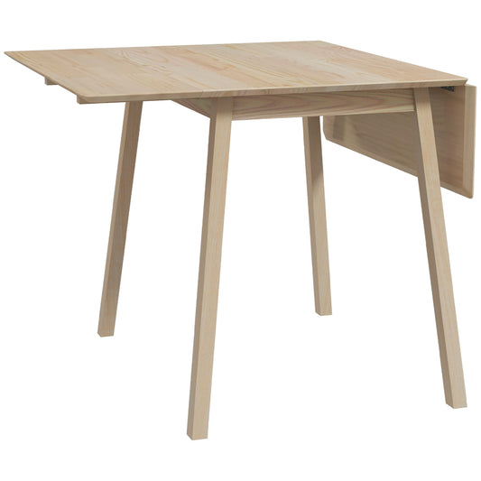 HOMCOM Extendable Wooden Drop Leaf Dining Table - Natural