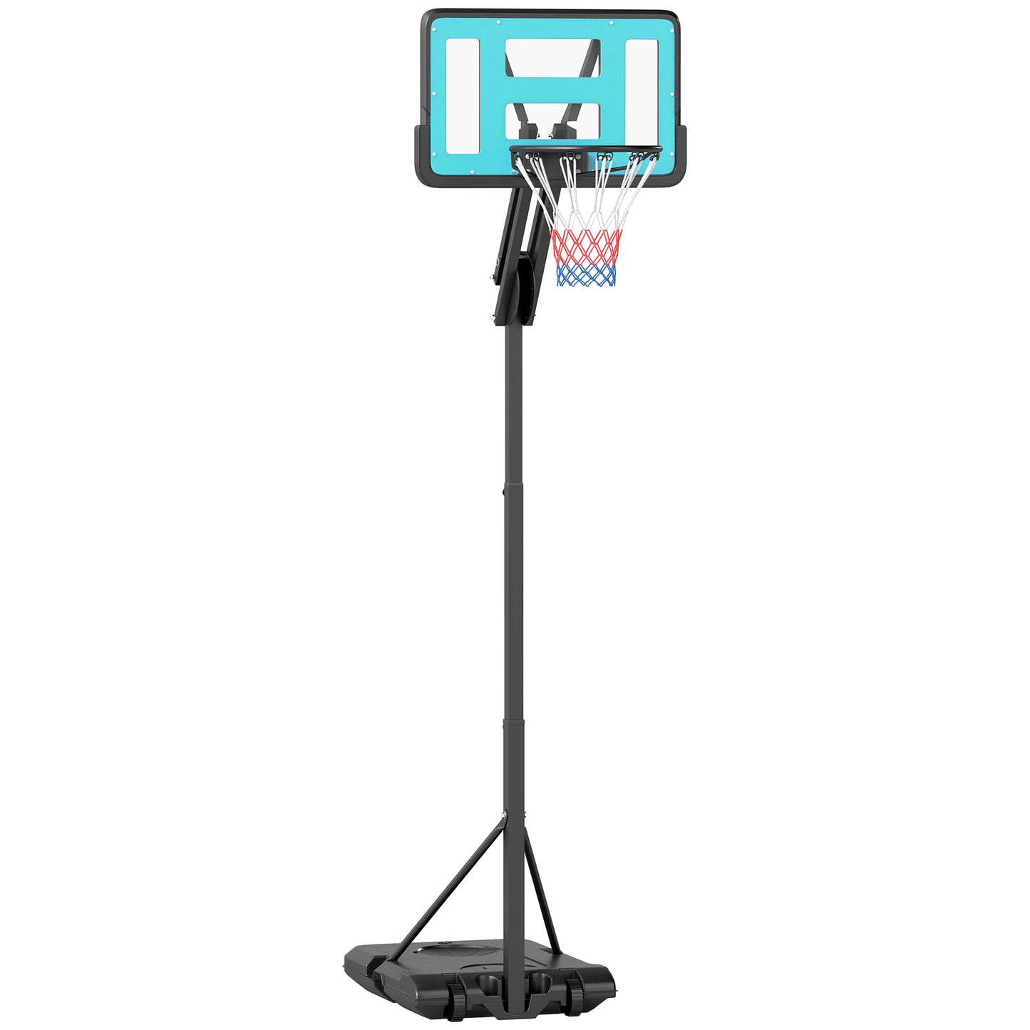 SPORTNOW Adjustable Basketball Hoop, 146-236cm Stand with Weighted Base, Shatterproof Backboard, Portable on Wheels, Outdoor Use