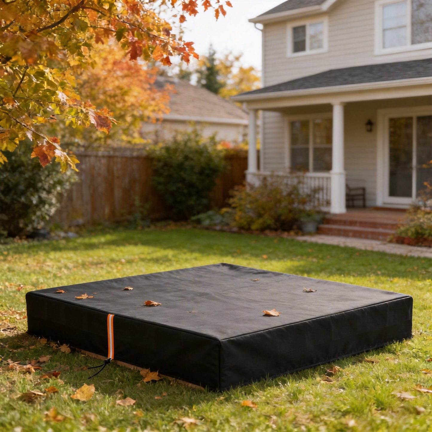 AIYAPLAY Sandbox Cover, Square Sandpit Cover Waterproof Dustproof UV Protection, Sandbox Canopy with Drawstring and Elastic Band Black