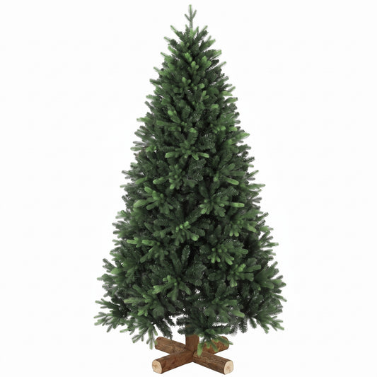 HOMCOM Artificial Christmas Tree, Hinged Xmas Tree with 2419 PE & PVC Branch Tips, 6ft, Green
