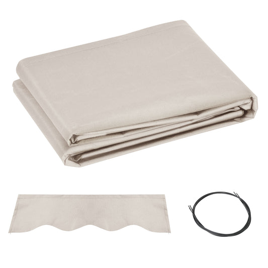 Outsunny Awning Replacement Canopy, Water Resistant UPF 50+ Sun Shade Cover for 3 x 2.5 m Garden Awning (Fabric Only), Cream White
