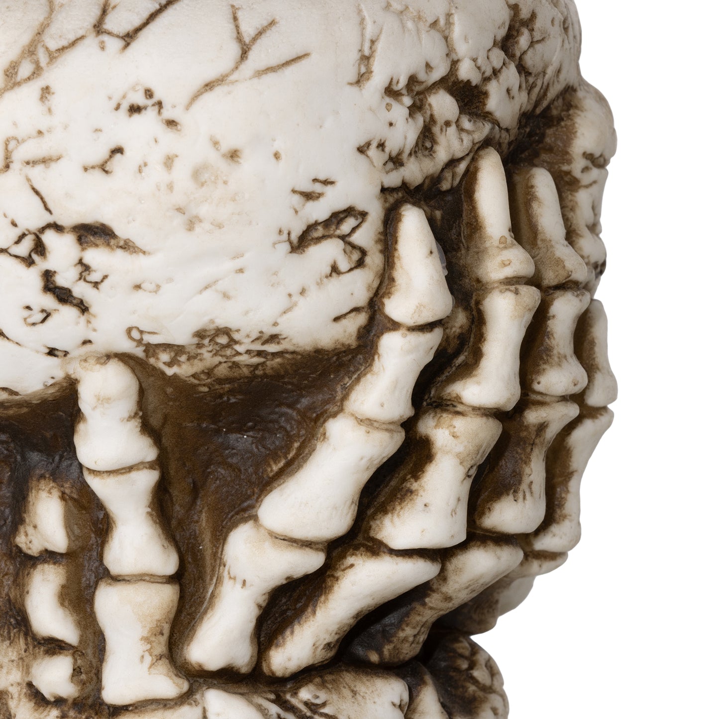 HOMCOM Skeleton Candy Bowl Halloween Prop with Sound Activation, Light-Up Eyes, Sound Effects for Haunted House, 14cm 5.5", Outdoor Decor - Black