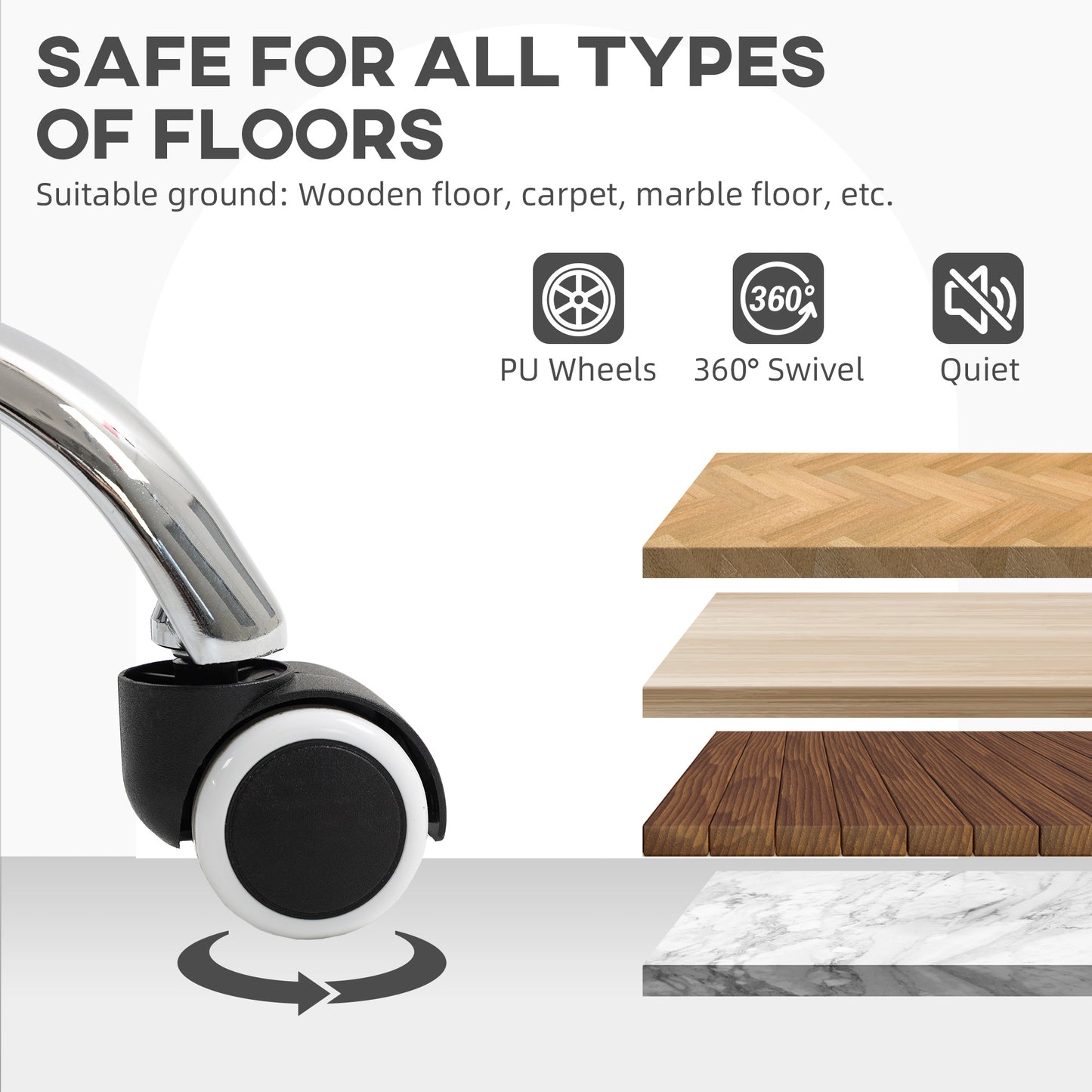 HOMCOM Velvet-Feel Office Chair with Adjustable Height and Wheels - Cream White