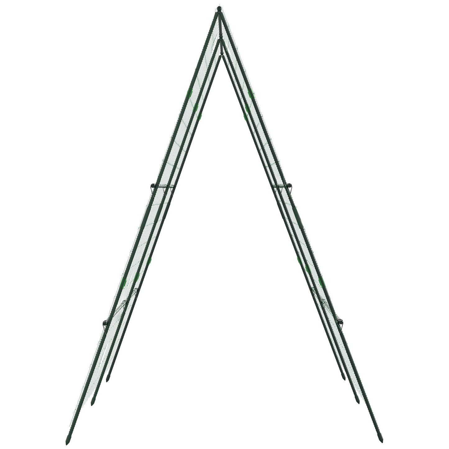 Outsunny Garden Cucumber Trellis A-Frame Plant Support with Climbing Net, Adjustable for Raised Beds, Vegetables, Flowers, Fruit, Green